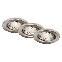 3ks sada LED vestavná svítidla, pr. 8,6 cm, 5 W, 460 lm, matný nikl - BRILO Obrázek pro produkt 3ks sada LED vestavná svítidla, pr. 8,6 cm, 5 W, 460 lm, matný nikl - BRILO