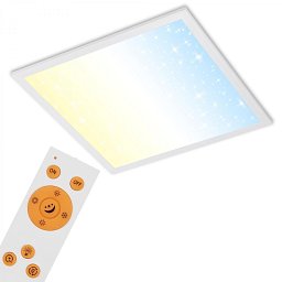 Hvězdné nebe svítidlo LED panel, 29,5 cm, 1800 lm, 18 W, bílé - BRILO Obrázek pro produkt Hvězdné nebe svítidlo LED panel, 29,5 cm, 1800 lm, 18 W, bílé - BRILO