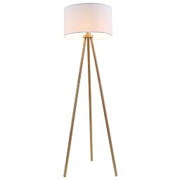 Textilní stojací svítidlo pr. 45,5 cm 1x E27 60W bílé - BRILO Obrázek pro produkt Textilní stojací svítidlo pr. 45,5 cm 1x E27 60W bílé - BRILO