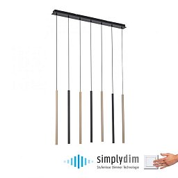FLUTE LED závěsné svítidlo černá matná mosaz 7 ramenné stmívatelné paměťová funkce SimplyDim 3000K - PAUL NEUHAUS Obrázek pro produkt FLUTE LED závěsné svítidlo černá matná mosaz 7 ramenné stmívatelné paměťová funkce SimplyDim 3000K - PAUL NEUHAUS