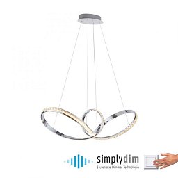 TANJA LED závěsné svítidlo chrom zakřivené stmívatelné křišťálový design moderní SimplyDim 3000K - PAUL NEUHAUS Obrázek pro produkt TANJA LED závěsné svítidlo chrom zakřivené stmívatelné křišťálový design moderní SimplyDim 3000K - PAUL NEUHAUS