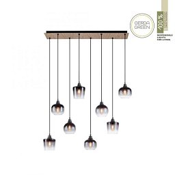 GREEN ZEA LED závěsné svítidlo dřevo 8 ramenné kouřové sklo moderní do interiéru - LEUCHTEN DIREKT / JUST LIGHT Obrázek pro produkt GREEN ZEA LED závěsné svítidlo dřevo 8 ramenné kouřové sklo moderní do interiéru - LEUCHTEN DIREKT / JUST LIGHT
