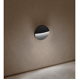 SEGNAPASSO LED PASEO TONDO venkovní nástěnné svítidlo černá 4W 4000K IP54 - CENTURY Obrázek pro produkt SEGNAPASSO LED PASEO TONDO venkovní nástěnné svítidlo černá 4W 4000K IP54 - CENTURY