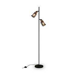 Stojací svítidlo, 150 cm, 2x E27, max. 10W, černá - BRILONER Obrázek pro produkt Stojací svítidlo, 150 cm, 2x E27, max. 10W, černá - BRILONER
