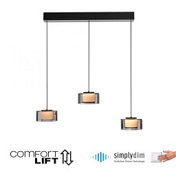 Závěsné svítidlo LED RIKA černé nastavitelná výška Comfort Lift SimplyDim 3000K - PAUL NEUHAUS Obrázek pro produkt Závěsné svítidlo LED RIKA černé nastavitelná výška Comfort Lift SimplyDim 3000K - PAUL NEUHAUS