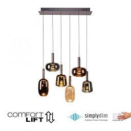 IRIDES LED závěsné svítidlo 6-ramenné nastavitelná výška Comfort Lift paměťová funkce SimplyDim 3000K - PAUL NEUHAUS Obrázek pro produkt IRIDES LED závěsné svítidlo 6-ramenné nastavitelná výška Comfort Lift paměťová funkce SimplyDim 3000K - PAUL NEUHAUS