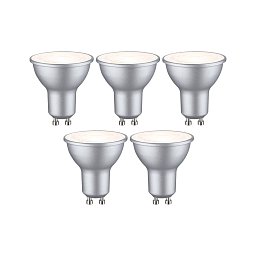Standard 230V LED reflektor GU10 5ks sada 4,9W 2700K hliník - PAULMANN Obrázek pro produkt Standard 230V LED reflektor GU10 5ks sada 4,9W 2700K hliník - PAULMANN