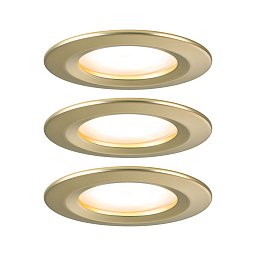LED vestavné svítidlo Nova Coin základní sada nevýklopné IP44 kruhové 78mm Coin 3x6W 230V 2700K zlatá mat - PAULMANN Obrázek pro produkt LED vestavné svítidlo Nova Coin základní sada nevýklopné IP44 kruhové 78mm Coin 3x6W 230V 2700K zlatá mat - PAULMANN
