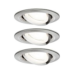 LED vestavné svítidlo Nova Coin 3ks sada kruhové 84mm 50° 3x2,8W 230V 4000K kov kartáčovaný - PAULMANN Obrázek pro produkt LED vestavné svítidlo Nova Coin 3ks sada kruhové 84mm 50° 3x2,8W 230V 4000K kov kartáčovaný - PAULMANN