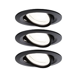 LED vestavné svítidlo Nova Coin 3ks sada kruhové 84mm 50° 3x2,8W 230V 4000K černá mat - PAULMANN Obrázek pro produkt LED vestavné svítidlo Nova Coin 3ks sada kruhové 84mm 50° 3x2,8W 230V 4000K černá mat - PAULMANN