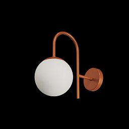 ANCHA 1 nástěnné skleněné svítidlo terakota / bílá IP40 25W E27 - OSMONT Obrázek pro produkt ANCHA 1 nástěnné skleněné svítidlo terakota / bílá IP40 25W E27 - OSMONT