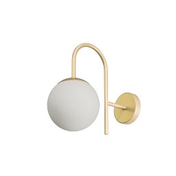 ANCHA 1 nástěnné skleněné svítidlo zlatá / bílá IP40 25W E27 - OSMONT Obrázek pro produkt ANCHA 1 nástěnné skleněné svítidlo zlatá / bílá IP40 25W E27 - OSMONT