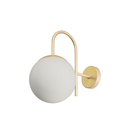 ANCHA 2 nástěnné skleněné svítidlo zlatá / bílá IP40 25W E27 - OSMONT Obrázek pro produkt ANCHA 2 nástěnné skleněné svítidlo zlatá / bílá IP40 25W E27 - OSMONT