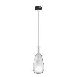Závěsné skleněné svítidlo PIREX, průhledné, s kabelem a spojkou, 16x38 cm - FANEUROPE Obrázek pro produkt Závěsné skleněné svítidlo PIREX, průhledné, s kabelem a spojkou, 16x38 cm - FANEUROPE