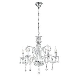 Závěsné svítidlo Cristallo, průhledné, 5 x E14, 66 x 135 cm - FANEUROPE Obrázek pro produkt Závěsné svítidlo Cristallo, průhledné, 5 x E14, 66 x 135 cm - FANEUROPE
