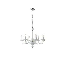 Závěsné svítidlo Alfiere, bílé/chrom, 6 x E14, 74 x 178 cm - FANEUROPE Obrázek pro produkt Závěsné svítidlo Alfiere, bílé/chrom, 6 x E14, 74 x 178 cm - FANEUROPE