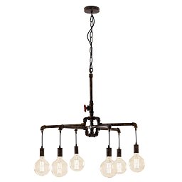 Závěsné svítidlo Amarcord, rezavé, 6 x E27, 71 x 146 cm - FANEUROPE Obrázek pro produkt Závěsné svítidlo Amarcord, rezavé, 6 x E27, 71 x 146 cm - FANEUROPE
