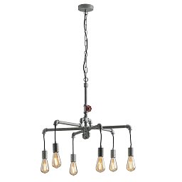 Závěsné svítidlo Amarcord, pozinkované, 6 x E27, 71 x 146 cm - FANEUROPE Obrázek pro produkt Závěsné svítidlo Amarcord, pozinkované, 6 x E27, 71 x 146 cm - FANEUROPE