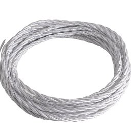 Elektrický látkový kabel Clay Tessuto, bílý, 2 x 0,75 mm², 500 cm - FANEUROPE Obrázek pro produkt Elektrický látkový kabel Clay Tessuto, bílý, 2 x 0,75 mm², 500 cm - FANEUROPE