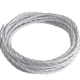 Elektrický látkový kabel Clay Tessuto, bílý, 2 x 0,75 mm², 2500 cm - FANEUROPE Obrázek pro produkt Elektrický látkový kabel Clay Tessuto, bílý, 2 x 0,75 mm², 2500 cm - FANEUROPE