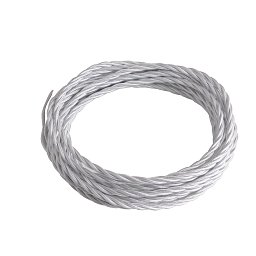 Elektrický látkový kabel Clay Tessuto, bílý, 3 x 1,5 mm², 2500 cm - FANEUROPE Obrázek pro produkt Elektrický látkový kabel Clay Tessuto, bílý, 3 x 1,5 mm², 2500 cm - FANEUROPE