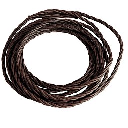 Elektrický látkový kabel Clay Tessuto, hnědý, 3 x 1,5 mm², 2500 cm - FANEUROPE Obrázek pro produkt Elektrický látkový kabel Clay Tessuto, hnědý, 3 x 1,5 mm², 2500 cm - FANEUROPE