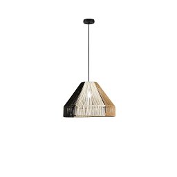 Závěsná lampa Coconut černá+marrone+bílá, kov, 1xE27, 40 W; lampa pr. 45 x 30 cm, konstrukce 45 x 233 cm - FANEUROPE Obrázek pro produkt Závěsná lampa Coconut černá+marrone+bílá, kov, 1xE27, 40 W; lampa pr. 45 x 30 cm, konstrukce 45 x 233 cm - FANEUROPE
