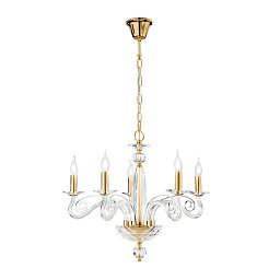 Závěsné svítidlo Epoque, zlaté, 5 x E14, 65 x 140 cm - FANEUROPE Obrázek pro produkt Závěsné svítidlo Epoque, zlaté, 5 x E14, 65 x 140 cm - FANEUROPE