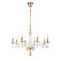 Závěsné svítidlo Epoque, zlaté, 8 x E14, 70 x 140 cm - FANEUROPE Obrázek pro produkt Závěsné svítidlo Epoque, zlaté, 8 x E14, 70 x 140 cm - FANEUROPE