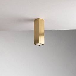 Stropní svítidlo Fluke, hranaté, zlaté, 1 x GU10, 6 x 6 x 20 cm - FANEUROPE Obrázek pro produkt Stropní svítidlo Fluke, hranaté, zlaté, 1 x GU10, 6 x 6 x 20 cm - FANEUROPE