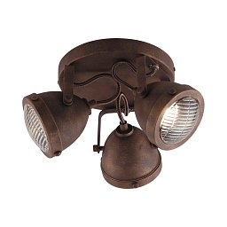 Stropní svítidlo Habana, rezavé, 3 x GU10, 30,5 x 20 x 15,5 cm - FANEUROPE Obrázek pro produkt Stropní svítidlo Habana, rezavé, 3 x GU10, 30,5 x 20 x 15,5 cm - FANEUROPE