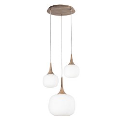 Závěsné svítidlo Jaipur, bílé/dřevo, 1 x E27 + 2 x E14, 39 x 39 x 150 cm - FANEUROPE Obrázek pro produkt Závěsné svítidlo Jaipur, bílé/dřevo, 1 x E27 + 2 x E14, 39 x 39 x 150 cm - FANEUROPE