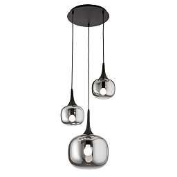 Závěsné svítidlo Jaipur, kouřové (fumé)/černé, 1 x E27 + 2 x E14, 39 x 39 x 150 cm - FANEUROPE Obrázek pro produkt Závěsné svítidlo Jaipur, kouřové (fumé)/černé, 1 x E27 + 2 x E14, 39 x 39 x 150 cm - FANEUROPE
