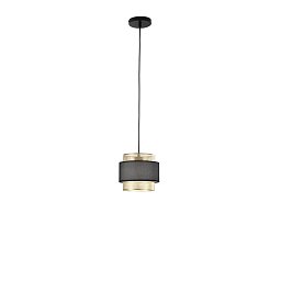 Závěsné svítidlo Lounge zlatá + černá konstrukce, 1 x E27, pr. 21 x 200 cm - FANEUROPE Obrázek pro produkt Závěsné svítidlo Lounge zlatá + černá konstrukce, 1 x E27, pr. 21 x 200 cm - FANEUROPE
