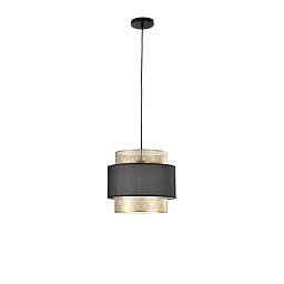 Závěsné svítidlo Lounge zlatá + černá konstrukce, 1 x E27, pr. 35 x 200 cm - FANEUROPE Obrázek pro produkt Závěsné svítidlo Lounge zlatá + černá konstrukce, 1 x E27, pr. 35 x 200 cm - FANEUROPE