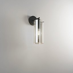 Nástěnné svítidlo Magic, černá/kouřová, 1 x E27, 15,5 x 15,5 x 30,3 cm - FANEUROPE Obrázek pro produkt Nástěnné svítidlo Magic, černá/kouřová, 1 x E27, 15,5 x 15,5 x 30,3 cm - FANEUROPE