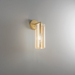 Nástěnné svítidlo Magic, zlatá/jantar, 1 x E27, 15,5 x 15,5 x 30,3 cm - FANEUROPE Obrázek pro produkt Nástěnné svítidlo Magic, zlatá/jantar, 1 x E27, 15,5 x 15,5 x 30,3 cm - FANEUROPE