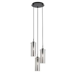 Závěsné svítidlo Magic, černá/kouřová, 3 x E27, 27,3 x 27,3 x 150 cm - FANEUROPE Obrázek pro produkt Závěsné svítidlo Magic, černá/kouřová, 3 x E27, 27,3 x 27,3 x 150 cm - FANEUROPE