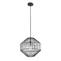 Závěsné svítidlo OPIUM, černá/průhledná, 1 x E27, 33,5 x 33,5 x 130 cm - FANEUROPE Obrázek pro produkt Závěsné svítidlo OPIUM, černá/průhledná, 1 x E27, 33,5 x 33,5 x 130 cm - FANEUROPE