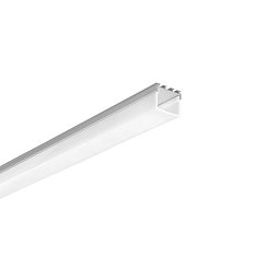 Profil LOOP, stříbrný, opálový difuzor včetně krytek, 200x2,6x2,3 cm - FANEUROPE Obrázek pro produkt Profil LOOP, stříbrný, opálový difuzor včetně krytek, 200x2,6x2,3 cm - FANEUROPE