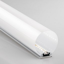 Profil TUBE, stříbrný, s bílým opálovým difuzorem včetně krytek, 200x6 cm - FANEUROPE Obrázek pro produkt Profil TUBE, stříbrný, s bílým opálovým difuzorem včetně krytek, 200x6 cm - FANEUROPE
