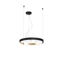 Závěsné svítidlo SONETTO černá/zlatá, 3xG9, 45x150 cm - FANEUROPE Obrázek pro produkt Závěsné svítidlo SONETTO černá/zlatá, 3xG9, 45x150 cm - FANEUROPE