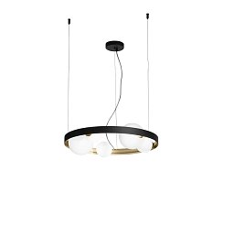 Závěsné svítidlo SONETTO černá/zlatá, 5xG9, 55x150 cm - FANEUROPE Obrázek pro produkt Závěsné svítidlo SONETTO černá/zlatá, 5xG9, 55x150 cm - FANEUROPE