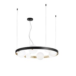 Závěsné svítidlo SONETTO černá/zlatá, 8xG9, 76x150 cm - FANEUROPE Obrázek pro produkt Závěsné svítidlo SONETTO černá/zlatá, 8xG9, 76x150 cm - FANEUROPE