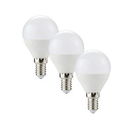 Sada 3 x žárovek LED GLOBO E14, 6 W, 520 lm, 3000 K, 160 °, 45 x 80 mm, 25 000 h, CRI 80 - FANEUROPE Obrázek pro produkt Sada 3 x žárovek LED GLOBO E14, 6 W, 520 lm, 3000 K, 160 °, 45 x 80 mm, 25 000 h, CRI 80 - FANEUROPE