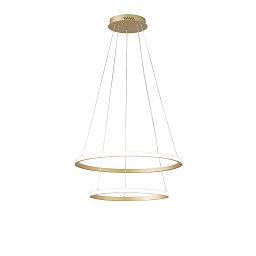 Závěsné LED svítidlo Axis zlatá, 31 W, 3360 lm, CCT + RGB, digitální s dálkovým ovladačem, formát 60/40 x 150 cm - FANEUROPE Obrázek pro produkt Závěsné LED svítidlo Axis zlatá, 31 W, 3360 lm, CCT + RGB, digitální s dálkovým ovladačem, formát 60/40 x 150 cm - FANEUROPE