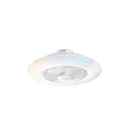 Stropní ventilátorové LED svítidlo Skyron (bílé) 40 W, 4800 lm, CCT, stmívatelné, RGB, RF ovladač, 22,5 x 59,5 cm - FANEUROPE Obrázek pro produkt Stropní ventilátorové LED svítidlo Skyron (bílé) 40 W, 4800 lm, CCT, stmívatelné, RGB, RF ovladač, 22,5 x 59,5 cm - FANEUROPE