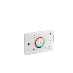 Nástěnný ovladač RF 2,4 GHz CONTROLLO RGB/RGBW/RGB+CCT 4 zóny 5 kanálů, 230 V, připojitelný DMX512, 12 x 8 x 3,7 cm - FANEUROPE Obrázek pro produkt Nástěnný ovladač RF 2,4 GHz CONTROLLO RGB/RGBW/RGB+CCT 4 zóny 5 kanálů, 230 V, připojitelný DMX512, 12 x 8 x 3,7 cm - FANEUROPE