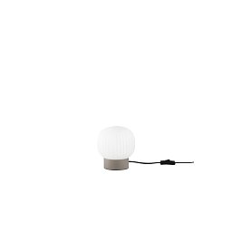 Stolní lampa Eris bílá + hnědá, hliník + sklo, 1 x E14, 15 x 16 cm - FANEUROPE Obrázek pro produkt Stolní lampa Eris bílá + hnědá, hliník + sklo, 1 x E14, 15 x 16 cm - FANEUROPE
