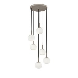 Závěsné svítidlo Eris bílá + hnědá, 6 x E14, 51 x 200 cm - FANEUROPE Obrázek pro produkt Závěsné svítidlo Eris bílá + hnědá, 6 x E14, 51 x 200 cm - FANEUROPE